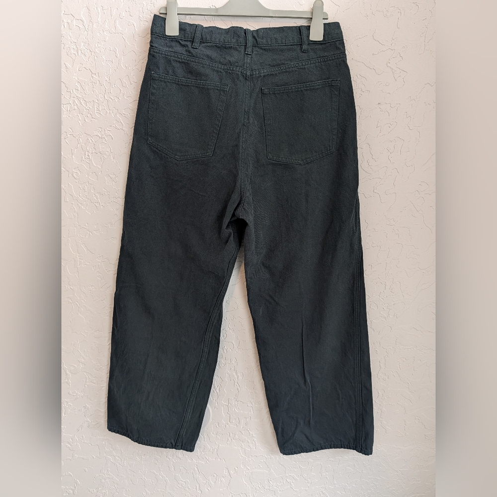 Roucha Diana High Rise Pleated Wide Leg Denim Trousers - Teal, size A? - Picture 4 of 7